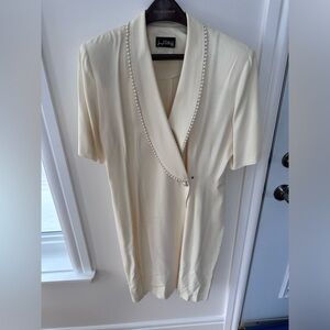 Vintage Joseph Ribkoff Cream Jacket with Elegant Trim